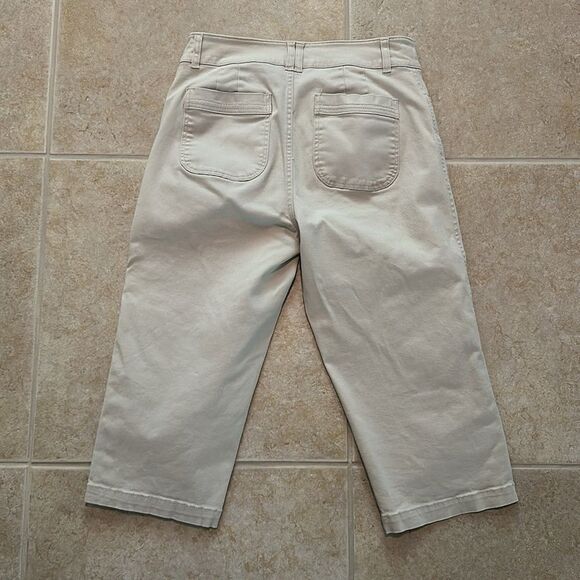 Christopher and Banks Beige Cropped Pants with Button Detail - Picture 2 of 7